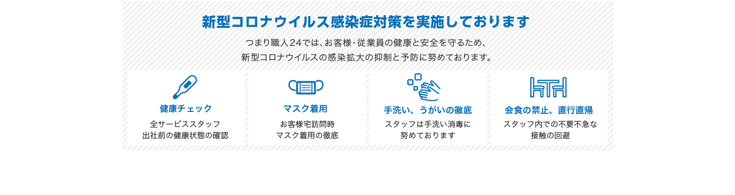 新型コロナウイルス対策を徹底しております